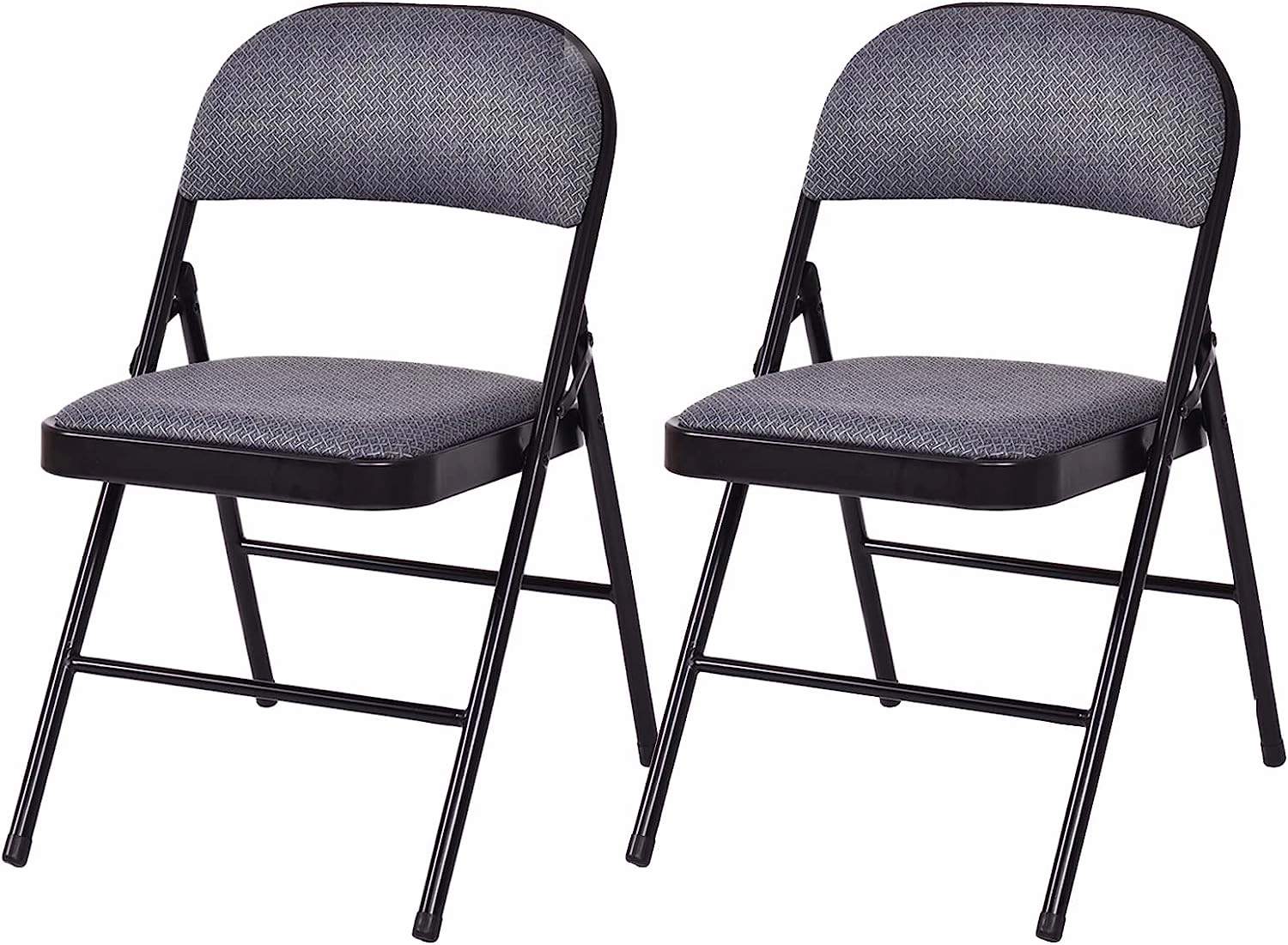 4-Pack Folding Chairs with Metal Frame and Fabric Upholstered Padded Seat