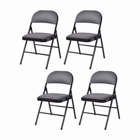4-Pack Folding Chairs with Metal Frame and Fabric Upholstered Padded Seat light fixture, furniture lighting