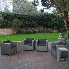 4-Seater Outdoor Chat Set with Side Tables - NH254003 outdoor furniture, garden bench