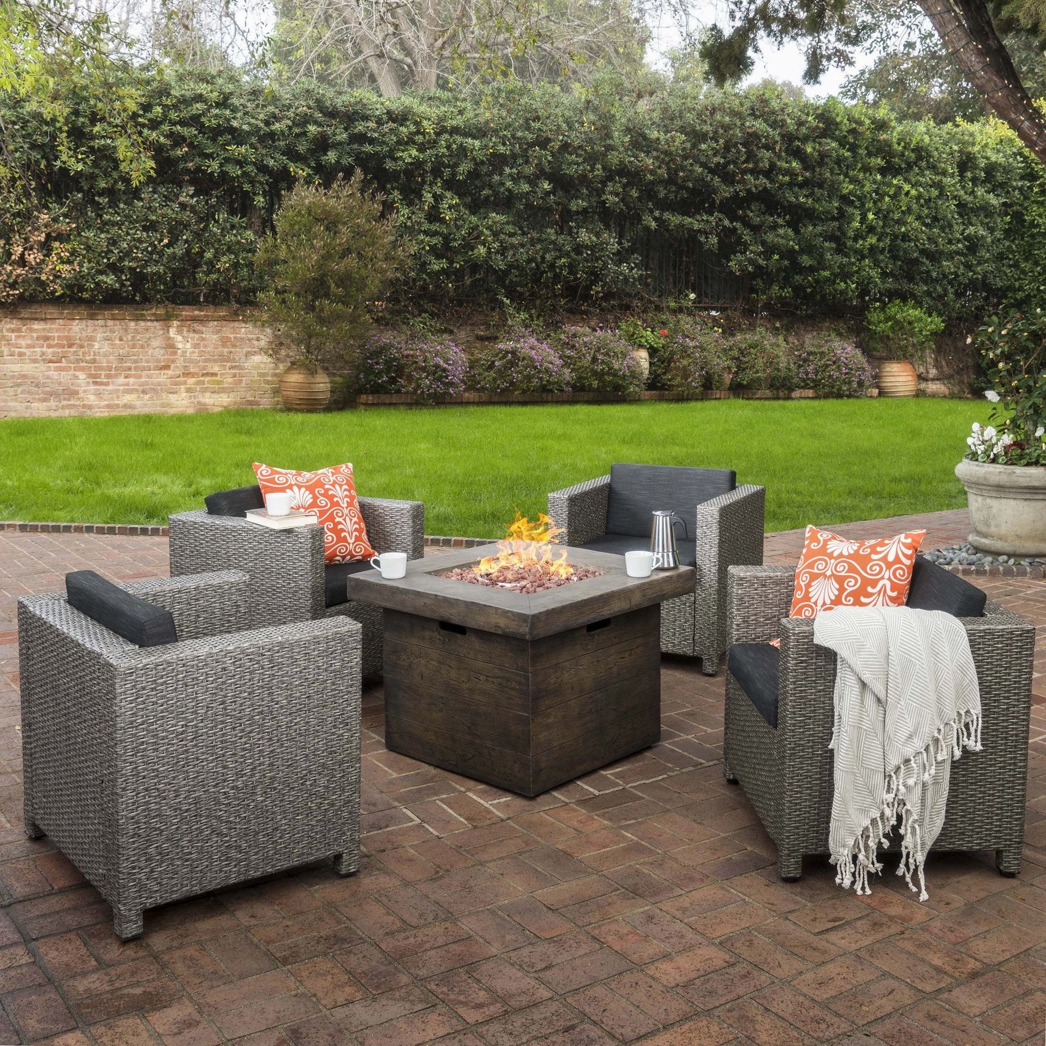 4-Seater Outdoor Fire Pit Chat Set - NH154003 outdoor furniture, garden bench