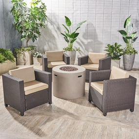 4-Seater Outdoor Fire Pit Chat Set - NH492503 outdoor furniture, garden bench