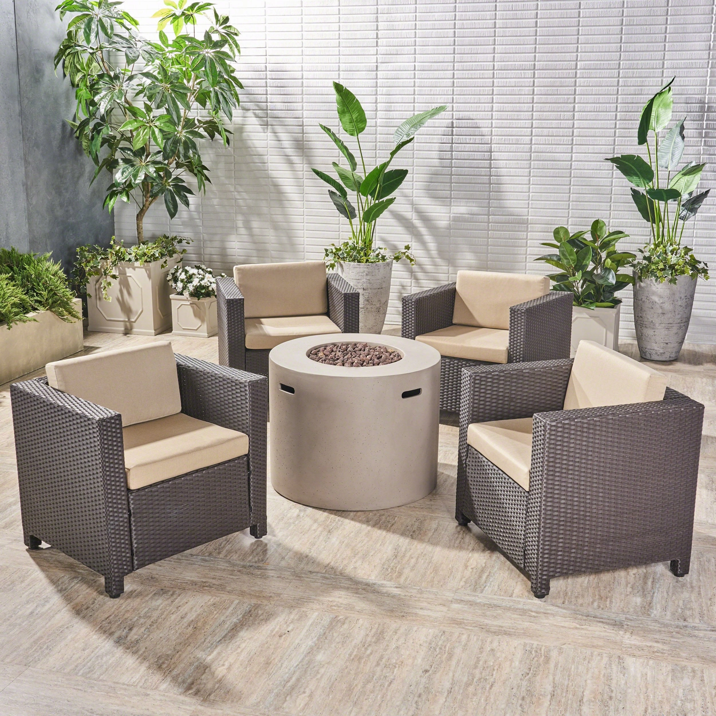 4-Seater Outdoor Fire Pit Chat Set - NH492503 outdoor furniture, garden bench