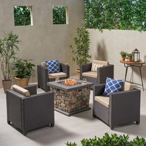 4-Seater Outdoor Fire Pit Chat Set - NH529903 outdoor furniture, garden bench
