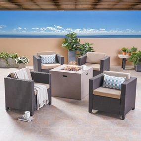 4-Seater Outdoor Fire Pit Chat Set - NH782503 outdoor furniture, garden bench