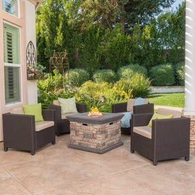 4-Seater Outdoor Fire Pit Chat Set - NH983003 outdoor furniture, garden bench