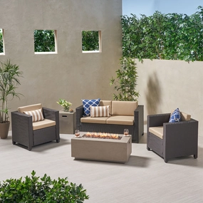 4-Seater Outdoor Fire Pit Sofa Set - NH719903 outdoor furniture, garden bench