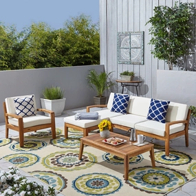 4-Seater Sectional Sofa Set For Patio with Club Chair - NH782703 outdoor furniture, garden bench