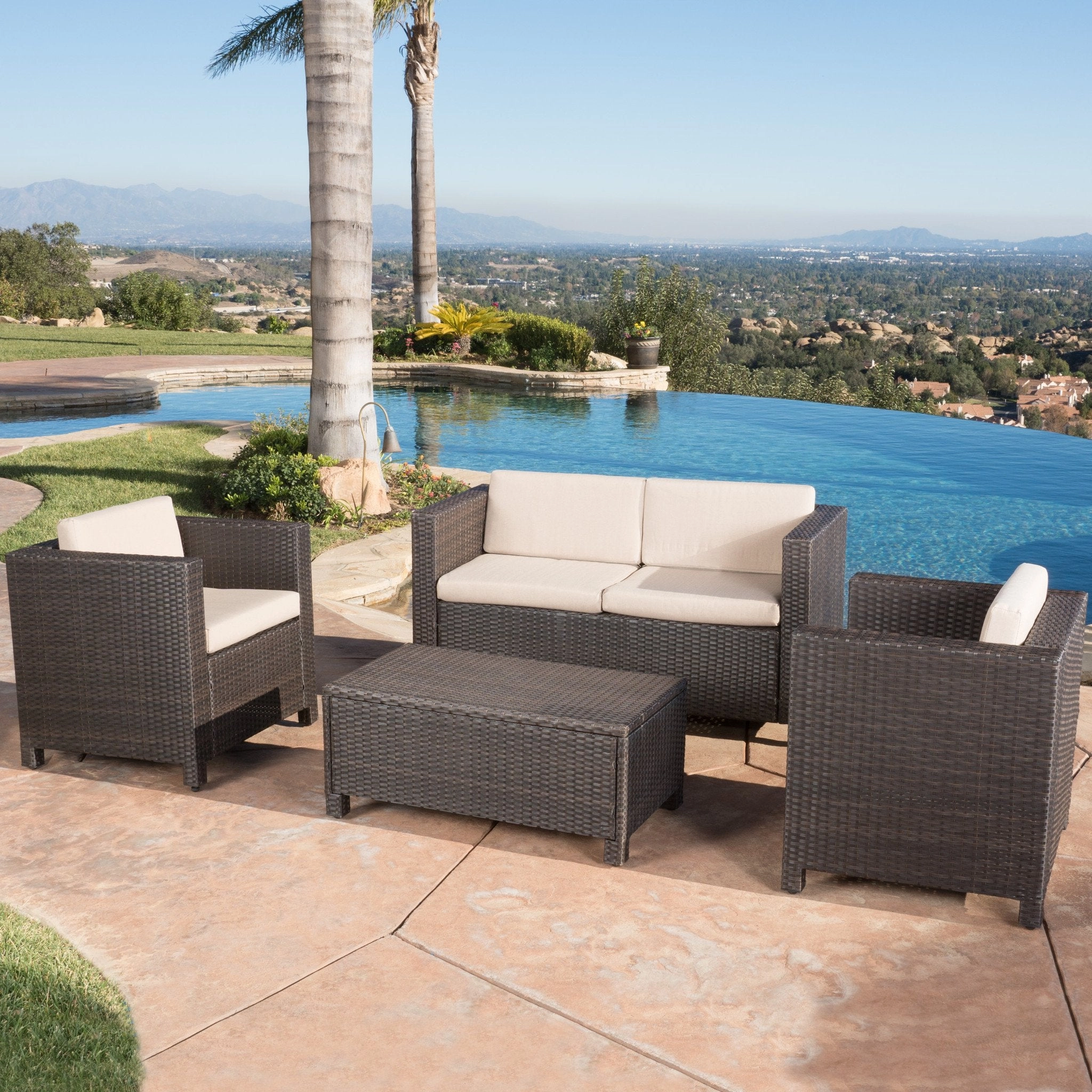 4pc Outdoor Wicker Sofa Set - NH915592 outdoor furniture, garden bench