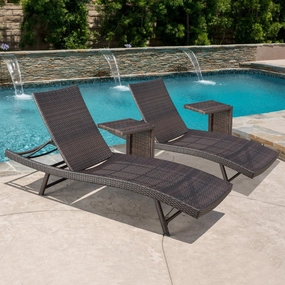 4pc Wicker Chaise Lounges & Tables Set - NH942792 patio umbrella, gazebo