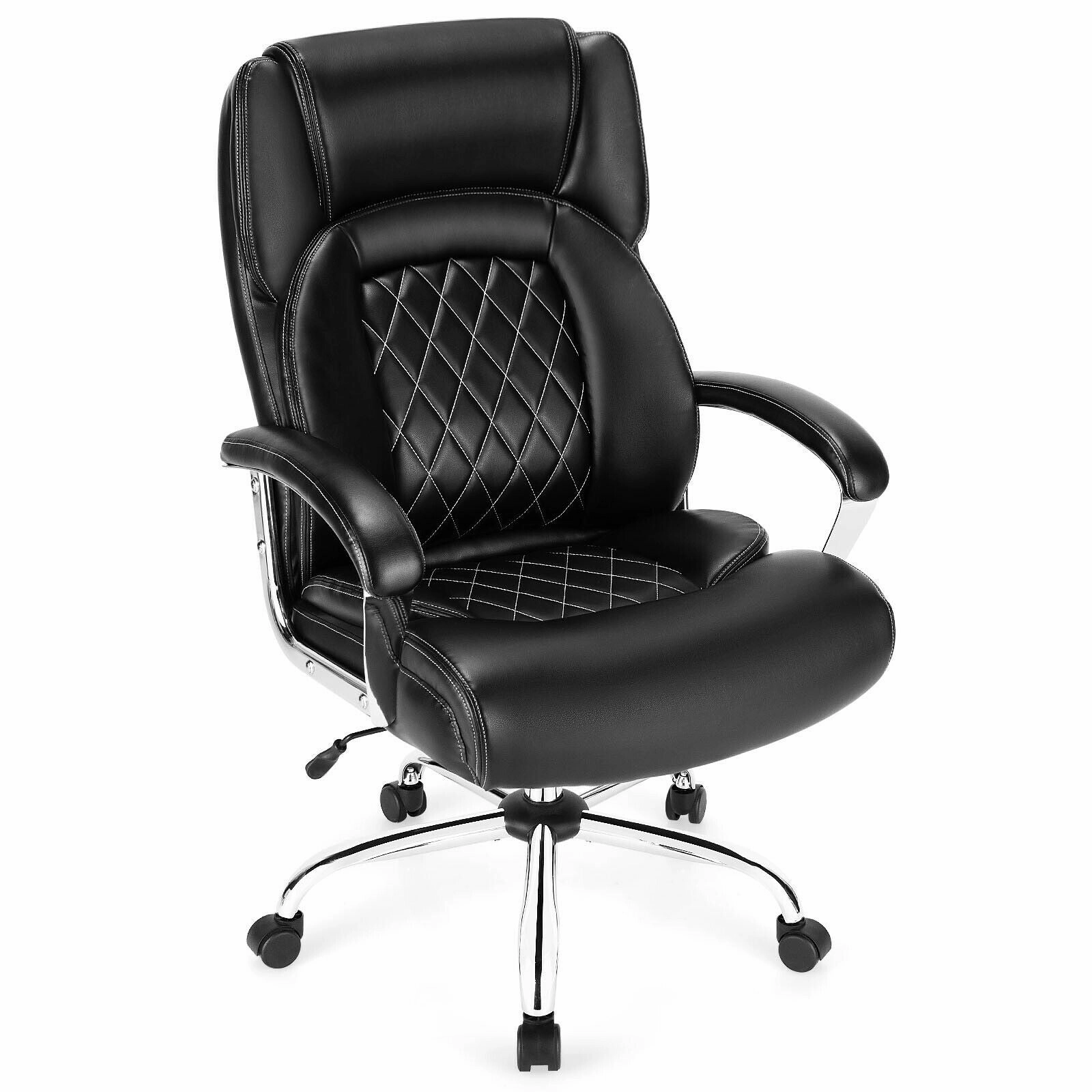 500 LBS Leather Office Chair, Height Adjustable Big and Tall Executive Chair