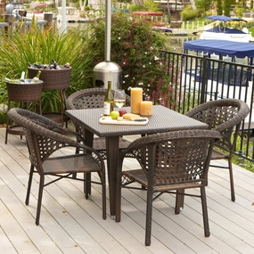 5-Piece Outdoor Wicker Dining Set - NH879532 outdoor lounge chair, patio sofa