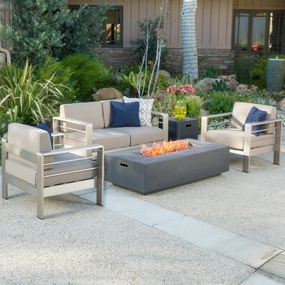 5pc Outdoor Fire Table Sofa Set - NH878992 outdoor furniture, garden bench