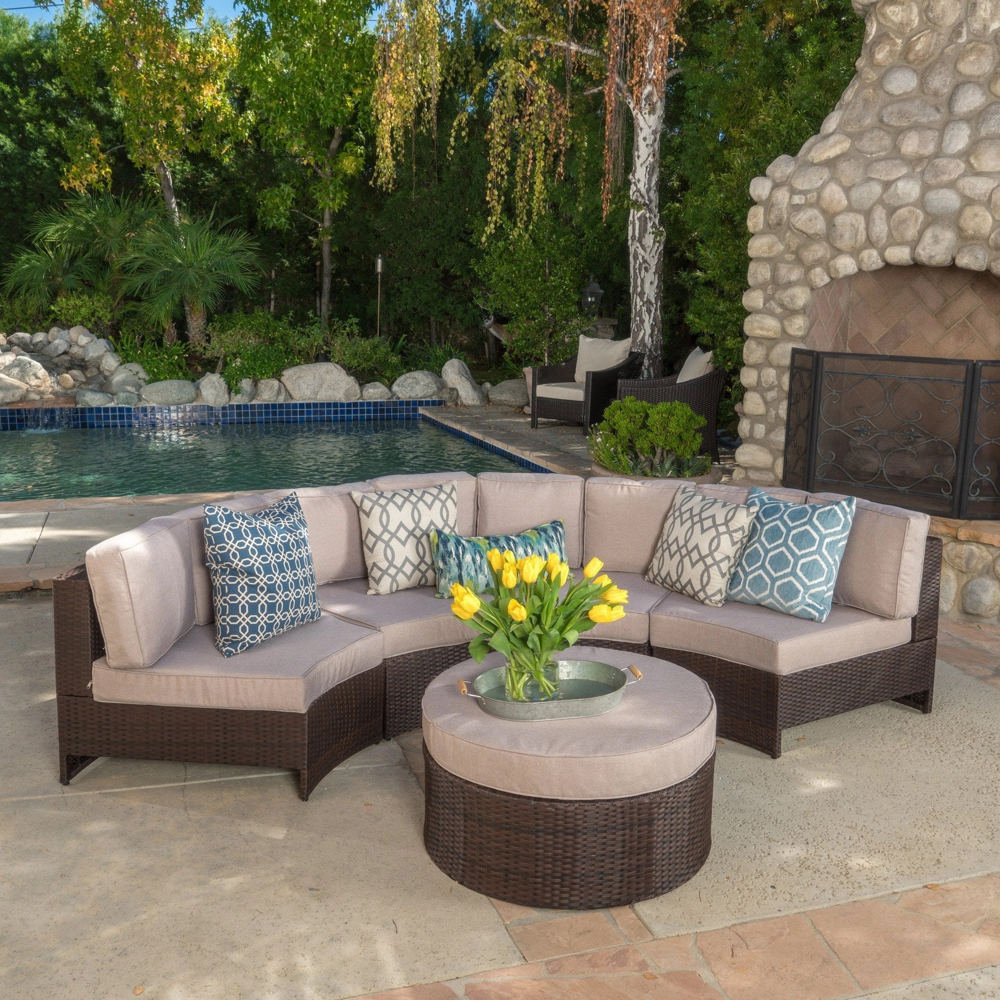 5pc Outdoor Sectional Sofa Set - NH240992 outdoor furniture, garden bench