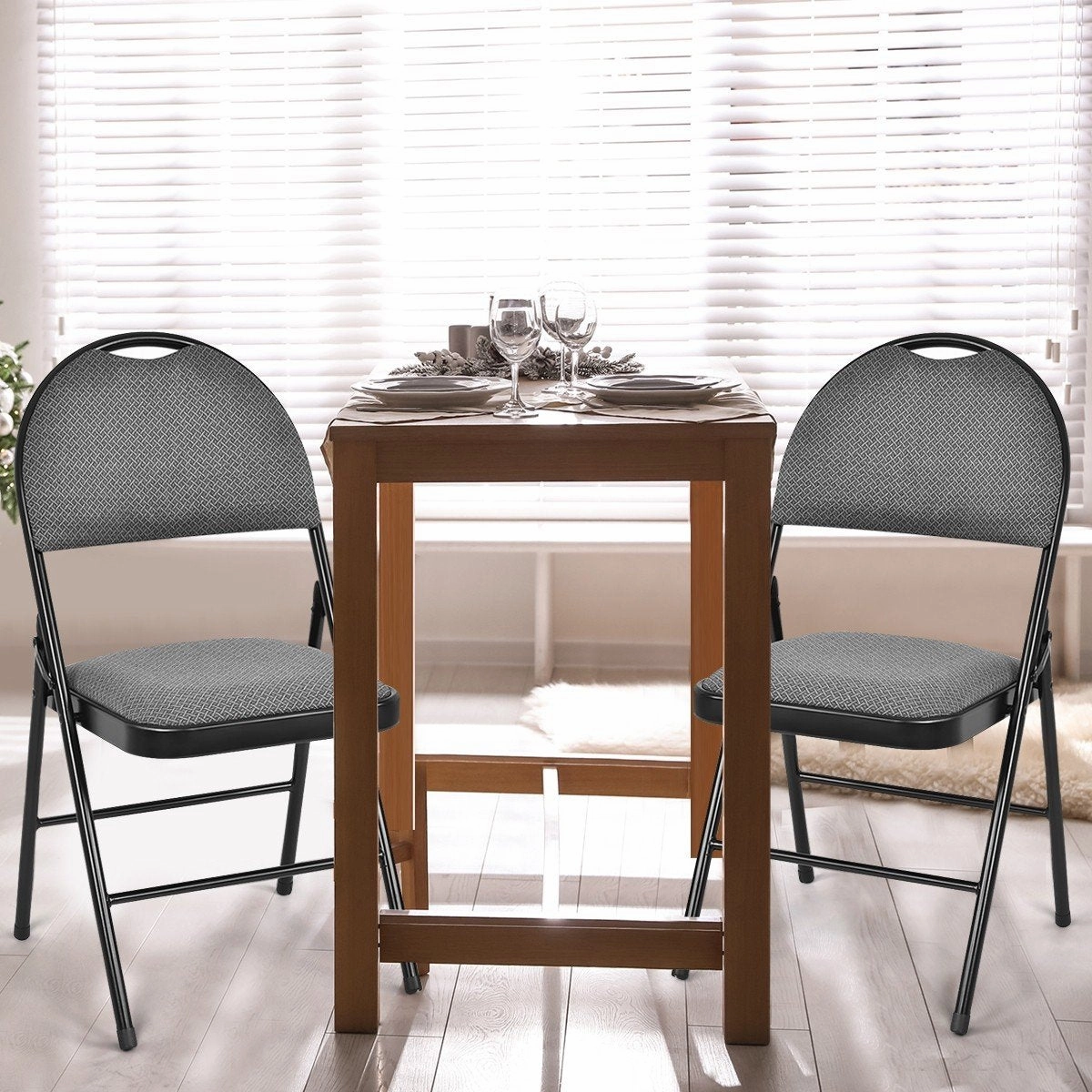6 PCS Folding Chairs Set Portable Backrest Chair