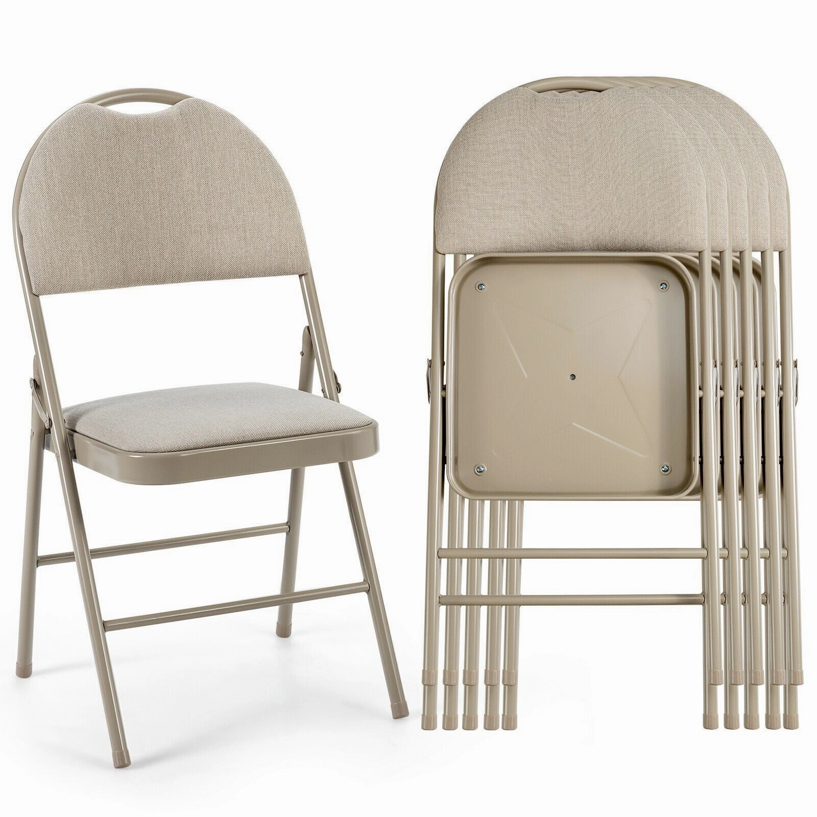 6 PCS Folding Chairs Set Portable Backrest Chair