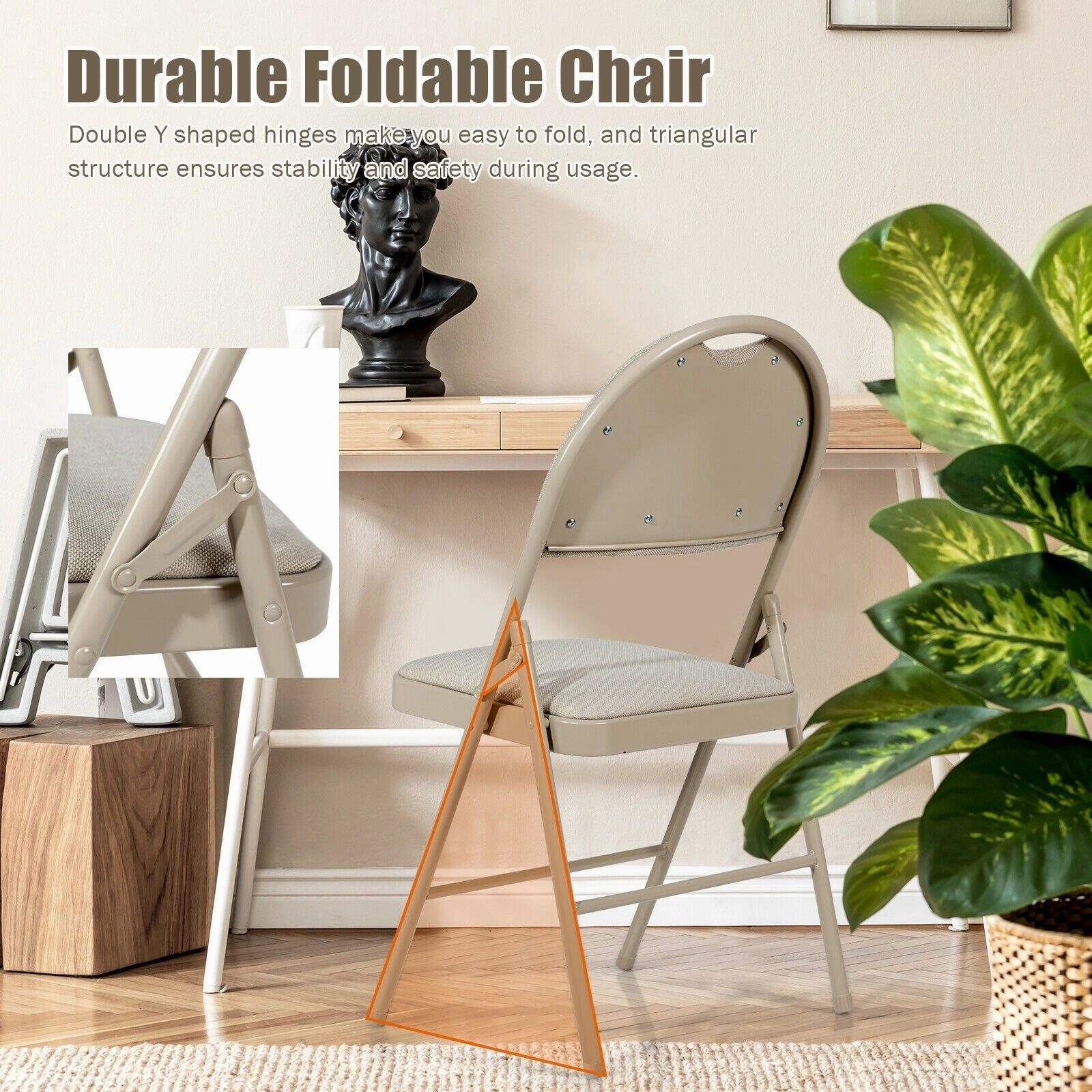 6 PCS Folding Chairs Set Portable Backrest Chair