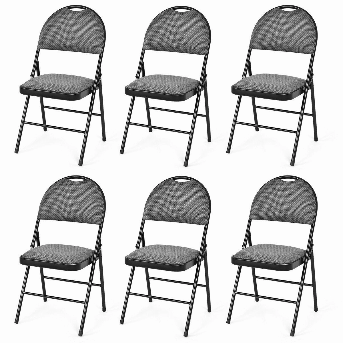 6 PCS Folding Chairs Set Portable Backrest Chair