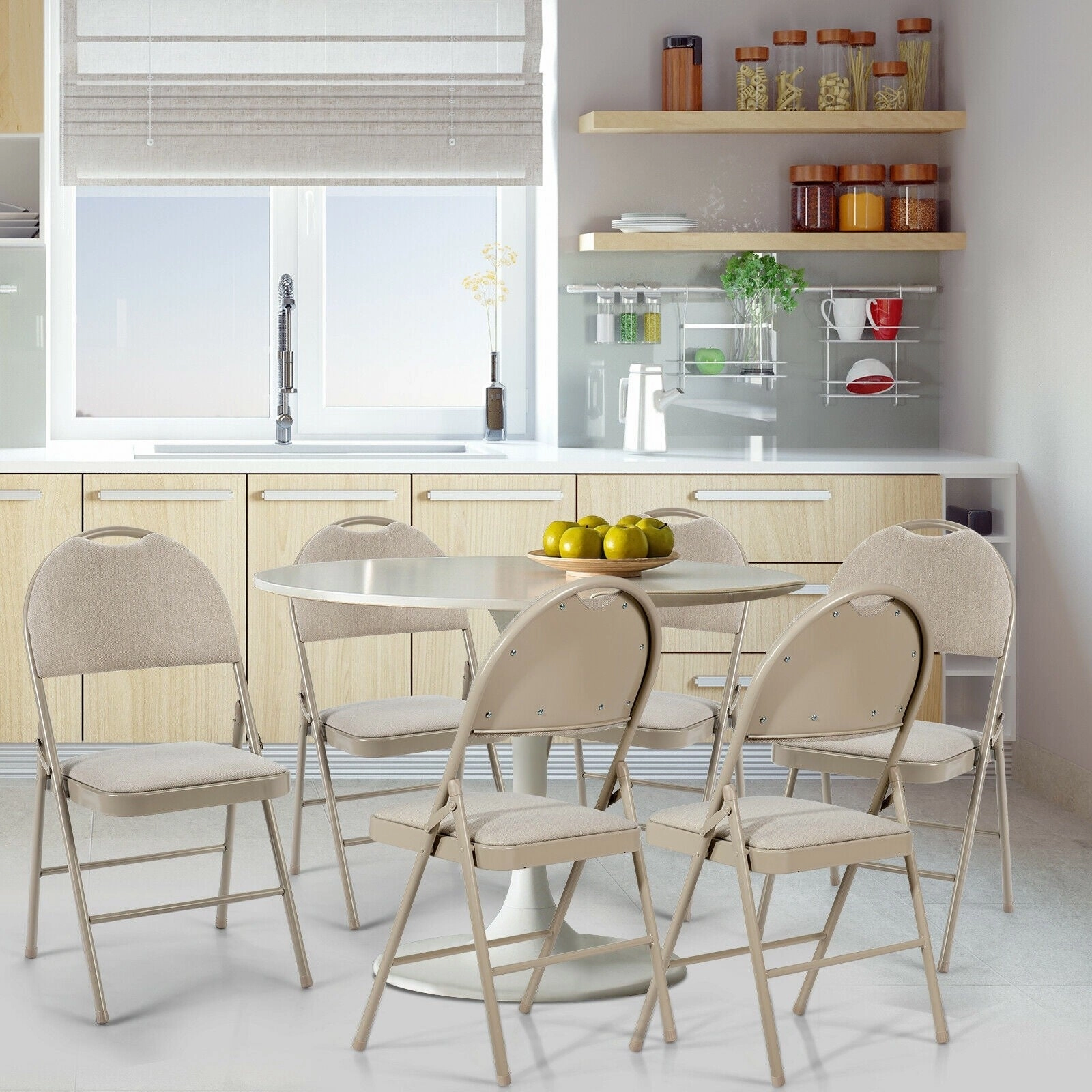 6 PCS Folding Chairs Set Portable Backrest Chair