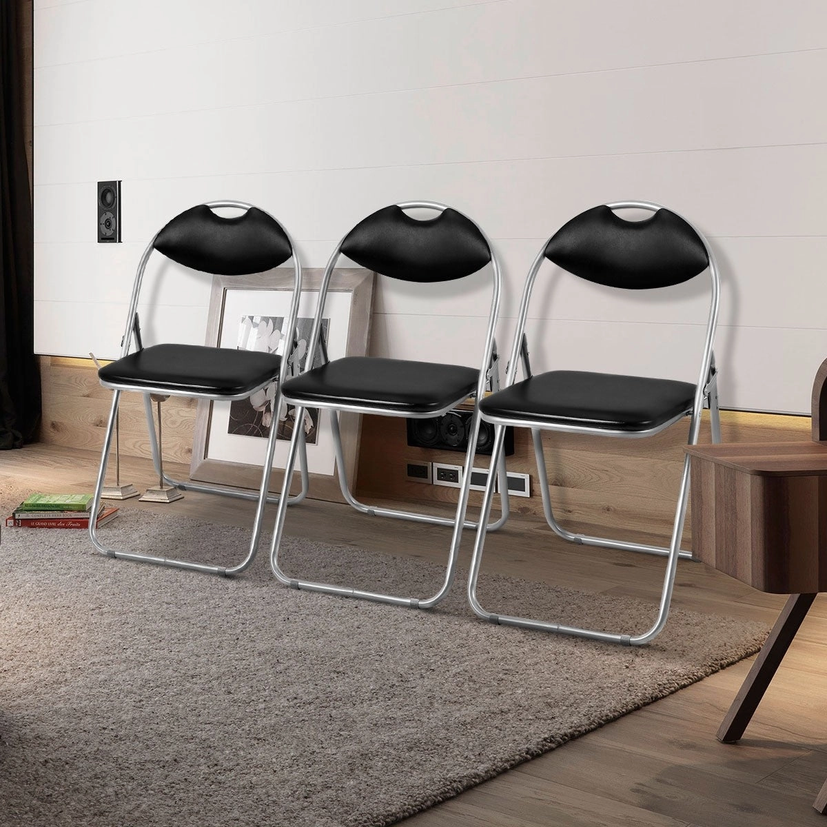 6 PCS Folding Chairs Set with Padded Seats and Carrying Handle