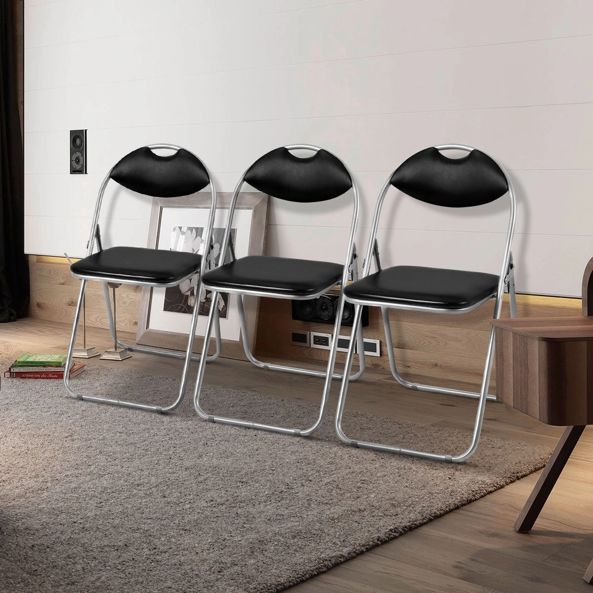 6 PCS Folding Chairs Set with Padded Seats and Carrying Handle