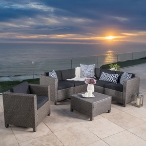 6-Seater Outdoor Sectional with Coffee Table - NH096003 outdoor furniture, garden bench
