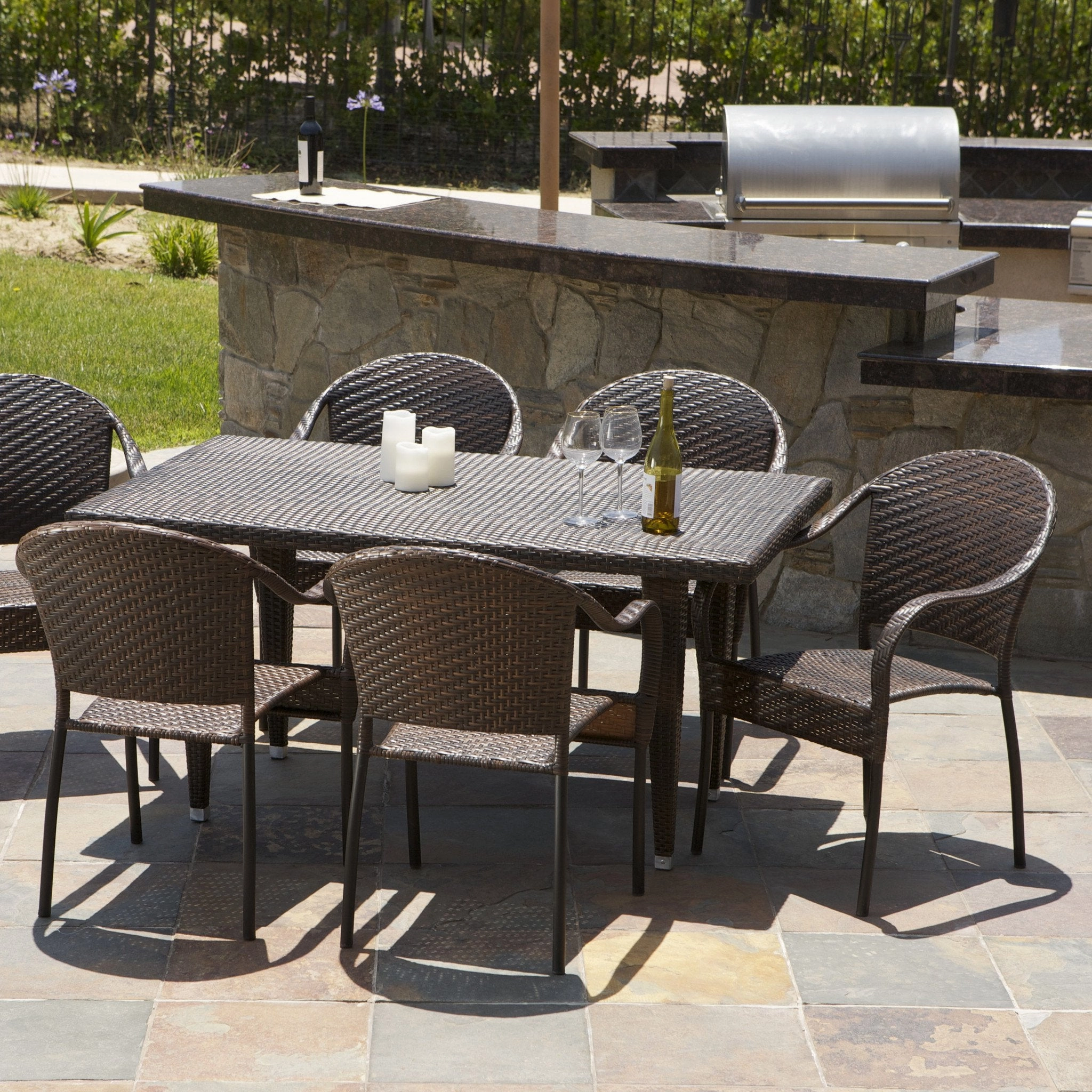 7 Piece Wicker Outdoor Dining Set - NH330412 outdoor lounge chair, patio sofa