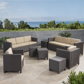 8-Seater Outdoor Sofa Set with Side Tables - NH929903 outdoor furniture, garden bench