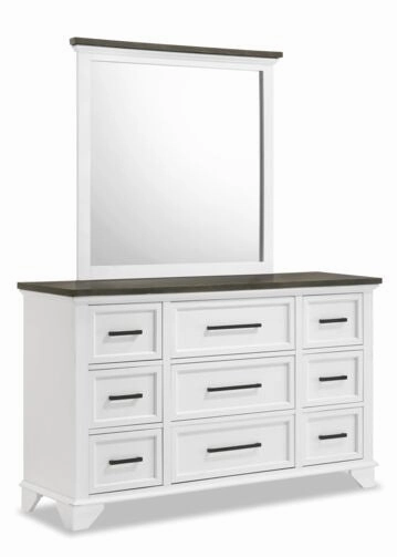 Abigail 6-Piece Full Bedroom Package - White and Grey