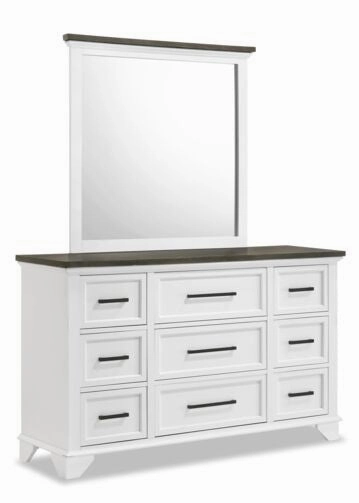 Abigail 6-Piece Queen Bedroom Package - White and Grey