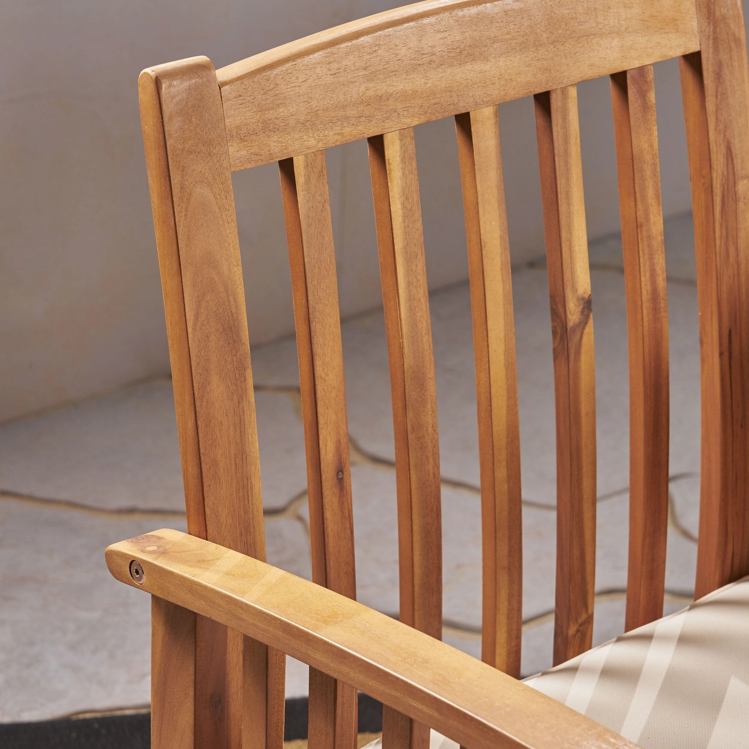 Acacia Patio Dining Chairs, Acacia Wood with Outdoor Cushions, (Set of 2) - NH161703