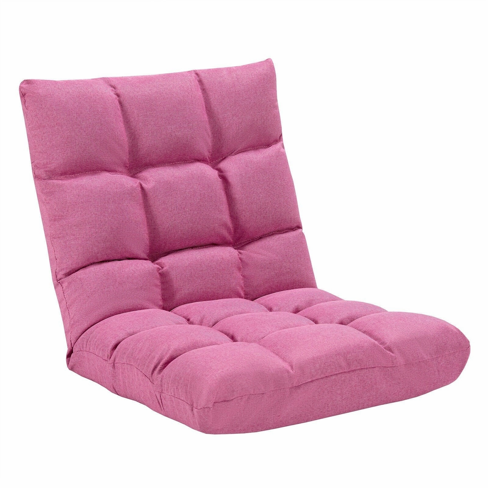 Adjustable Floor Gaming Sofa Chair 14-Position Cushioned Folding
