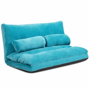 Adjustable Floor Sofa Couch with 2 Pillows, Multi-Functional 6-Position Foldable Lazy Sofa Sleeper Bed sectional sofa, corner couch