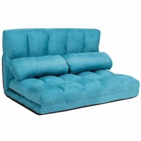 Adjustable Floor Sofa, Foldable Lazy Sofa Sleeper Bed 6-Position Adjustable,2 Pillows sectional sofa, corner couch