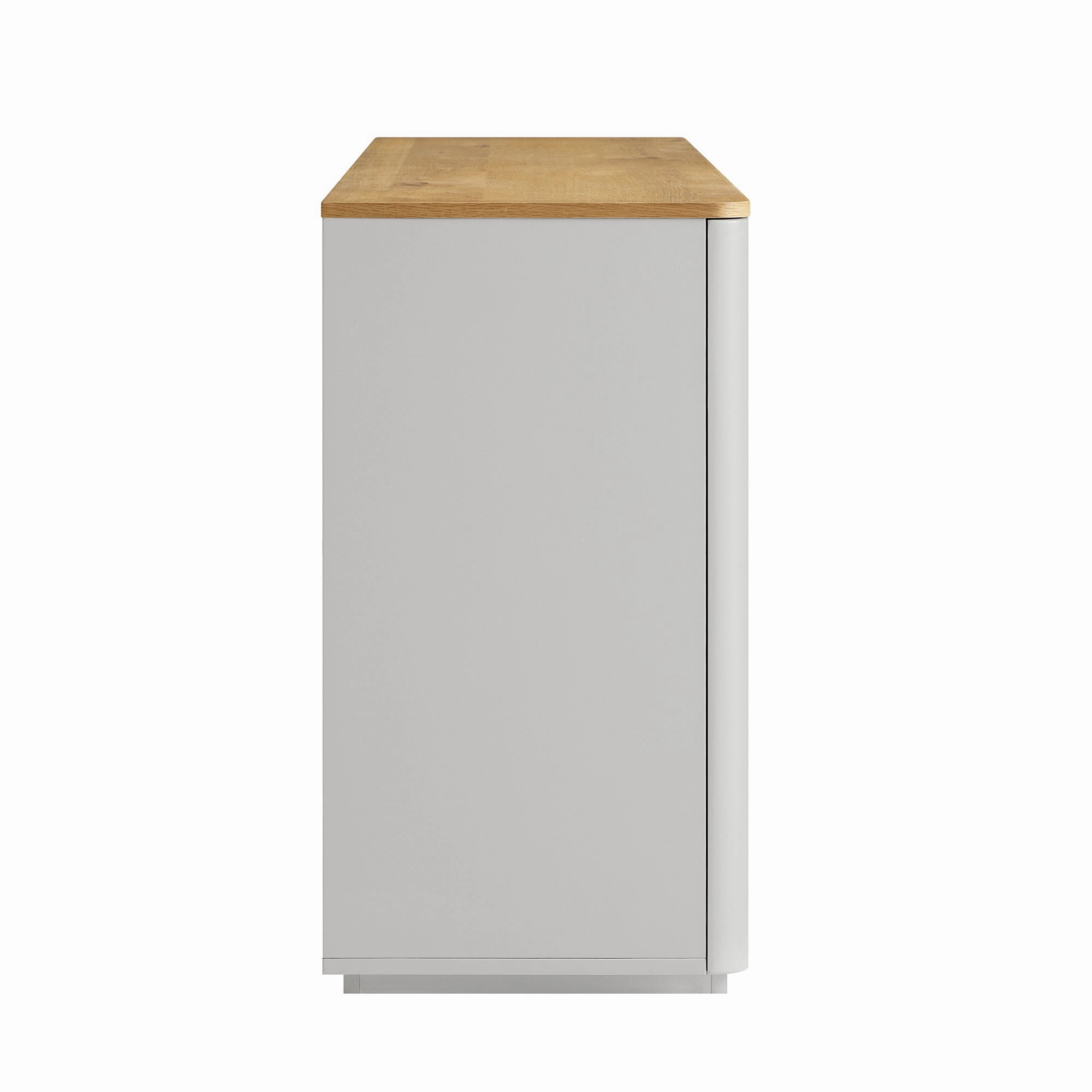 Agnes Curved Edge 150cm Wide Sideboard, Dove Grey with Oak Top