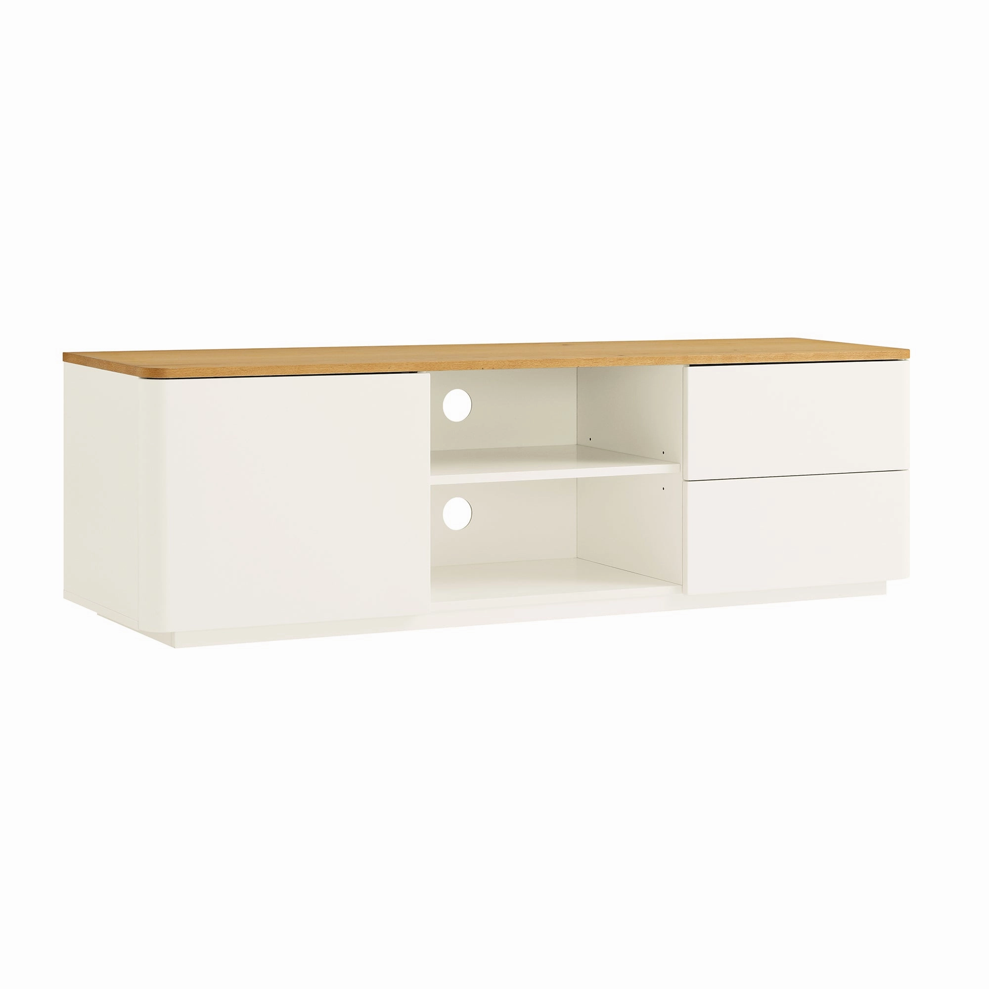 Agnes Curved Edge 150cm Wide TV Unit, White