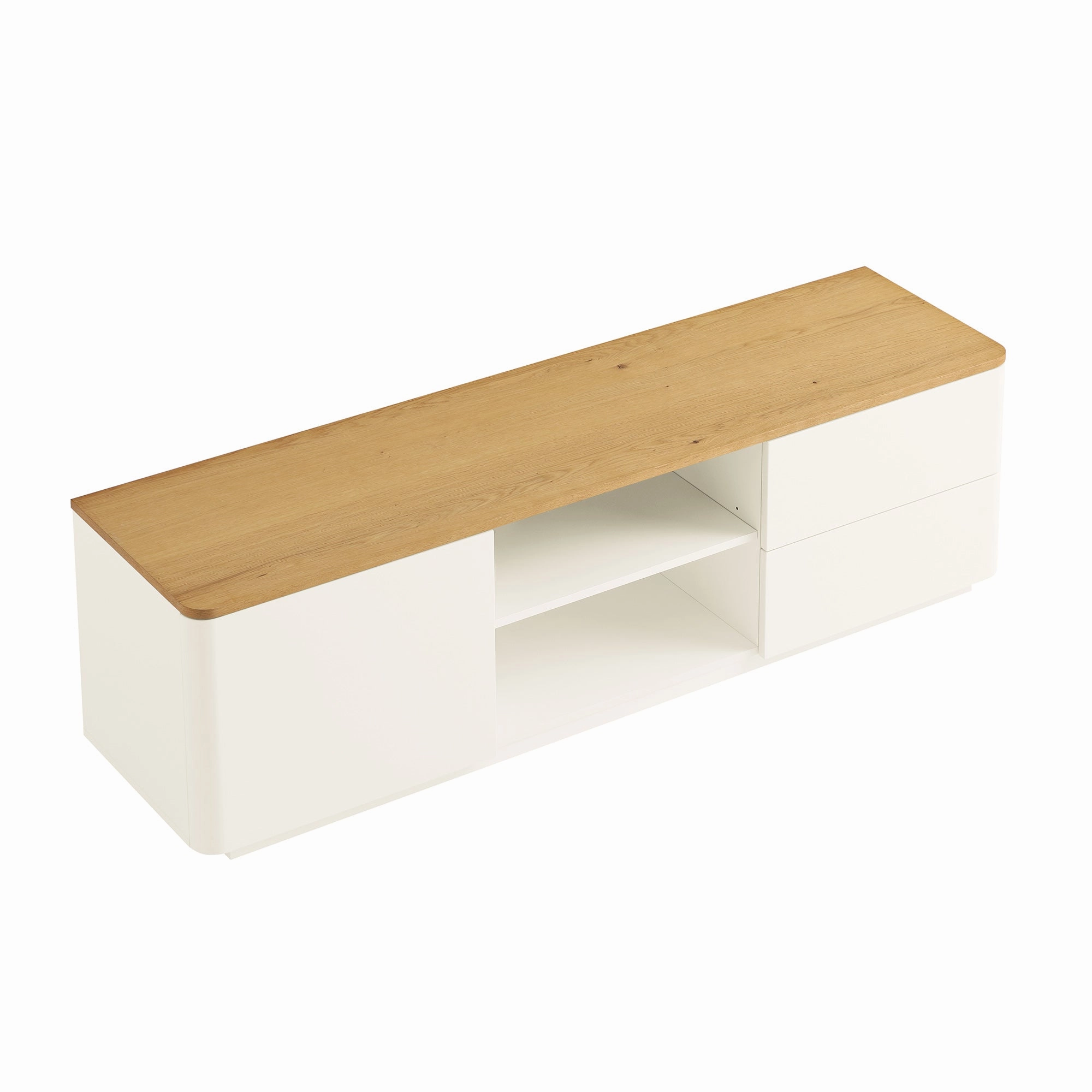 Agnes Curved Edge 150cm Wide TV Unit, White