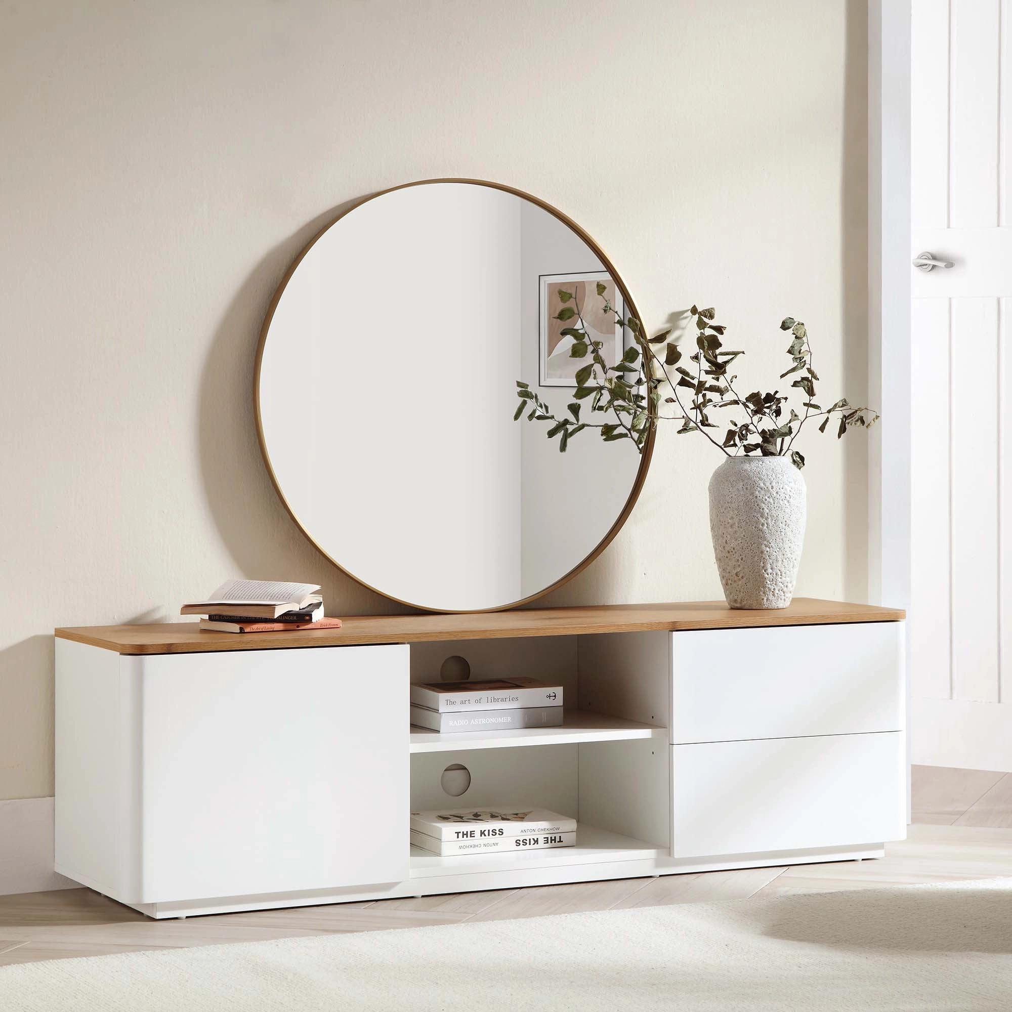 Agnes Curved Edge 150cm Wide TV Unit, White