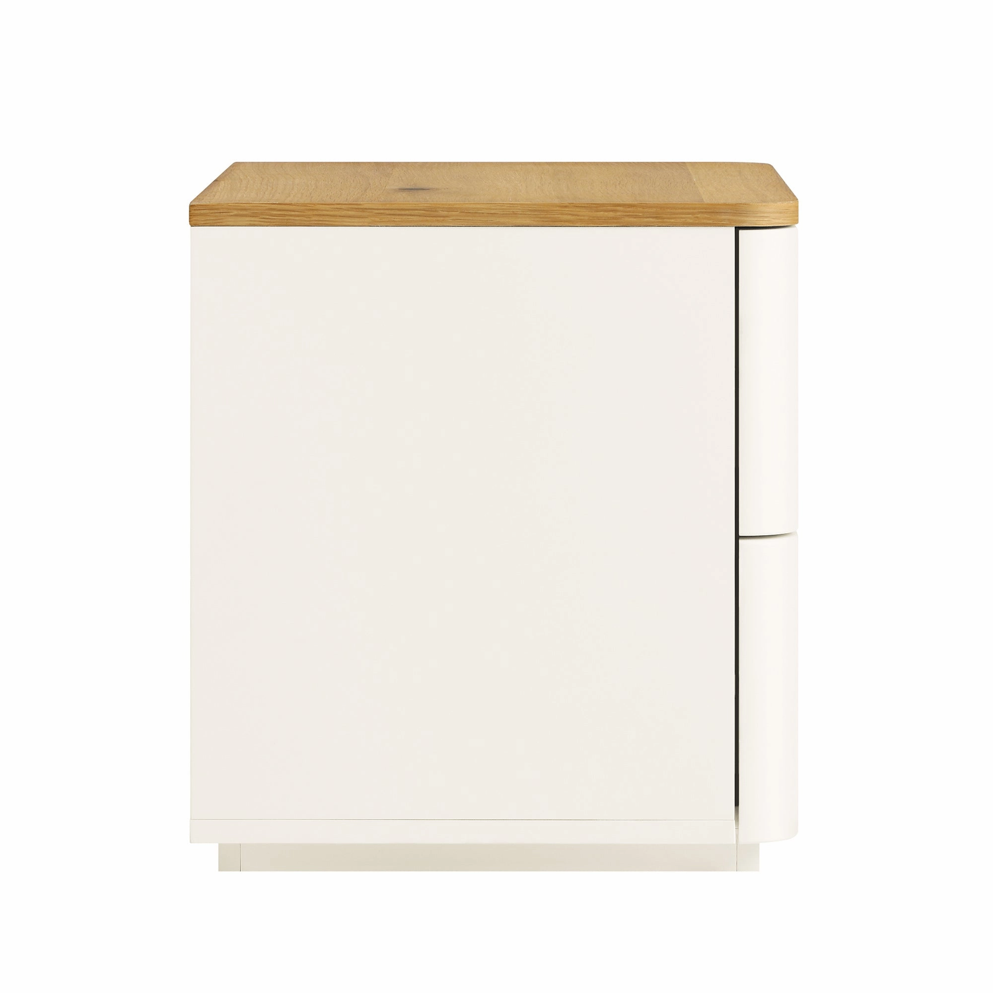 Agnes Curved Edge 2 Drawer Bedside Table, White