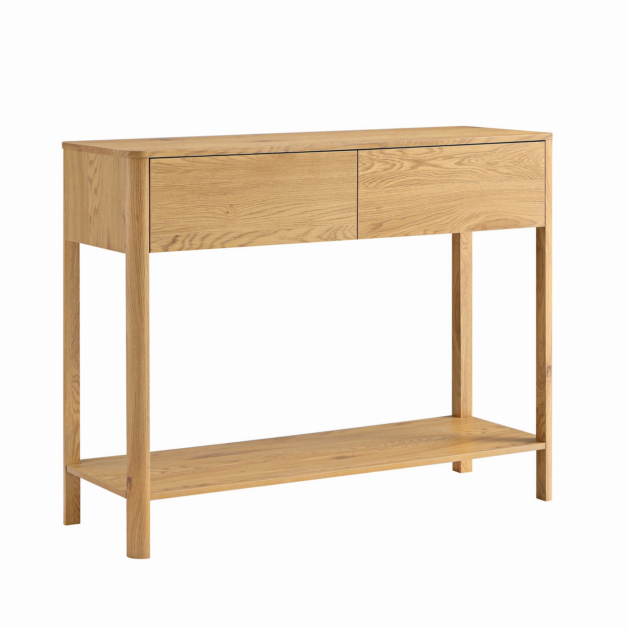 Agnes Curved Edge 2 Drawer Console Table, Natural