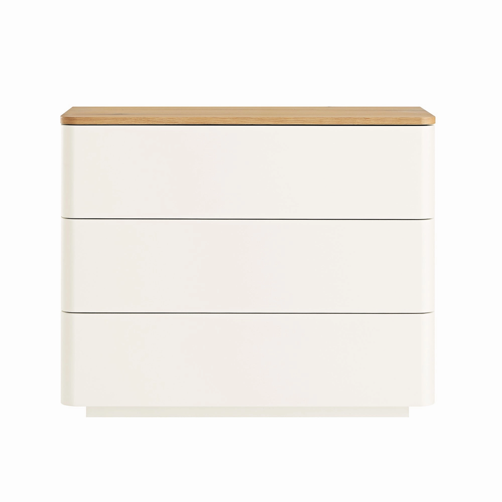 Agnes Curved Edge Chest of 3 Drawers, White