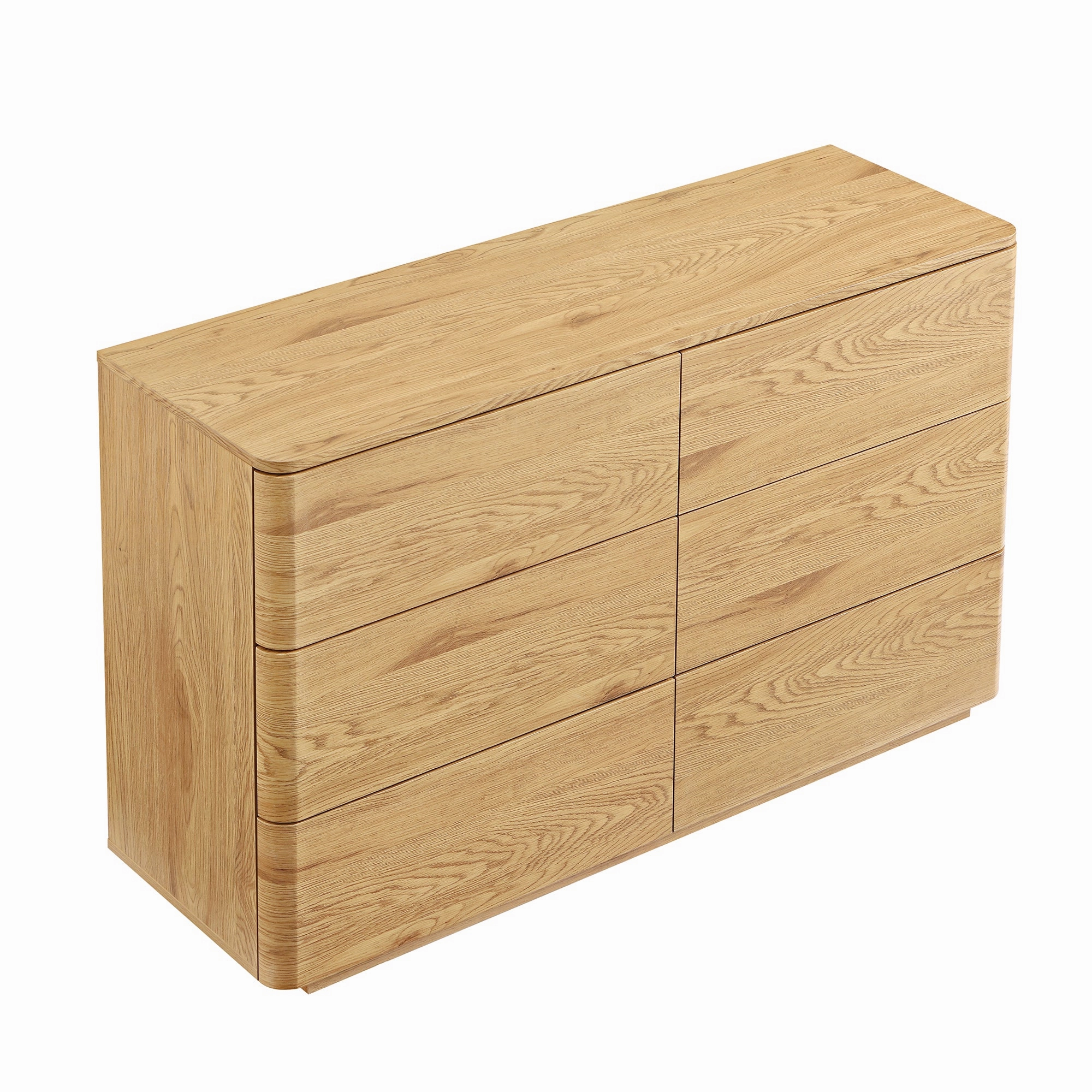 Agnes Curved Edge Chest of 6 Drawers, Natural