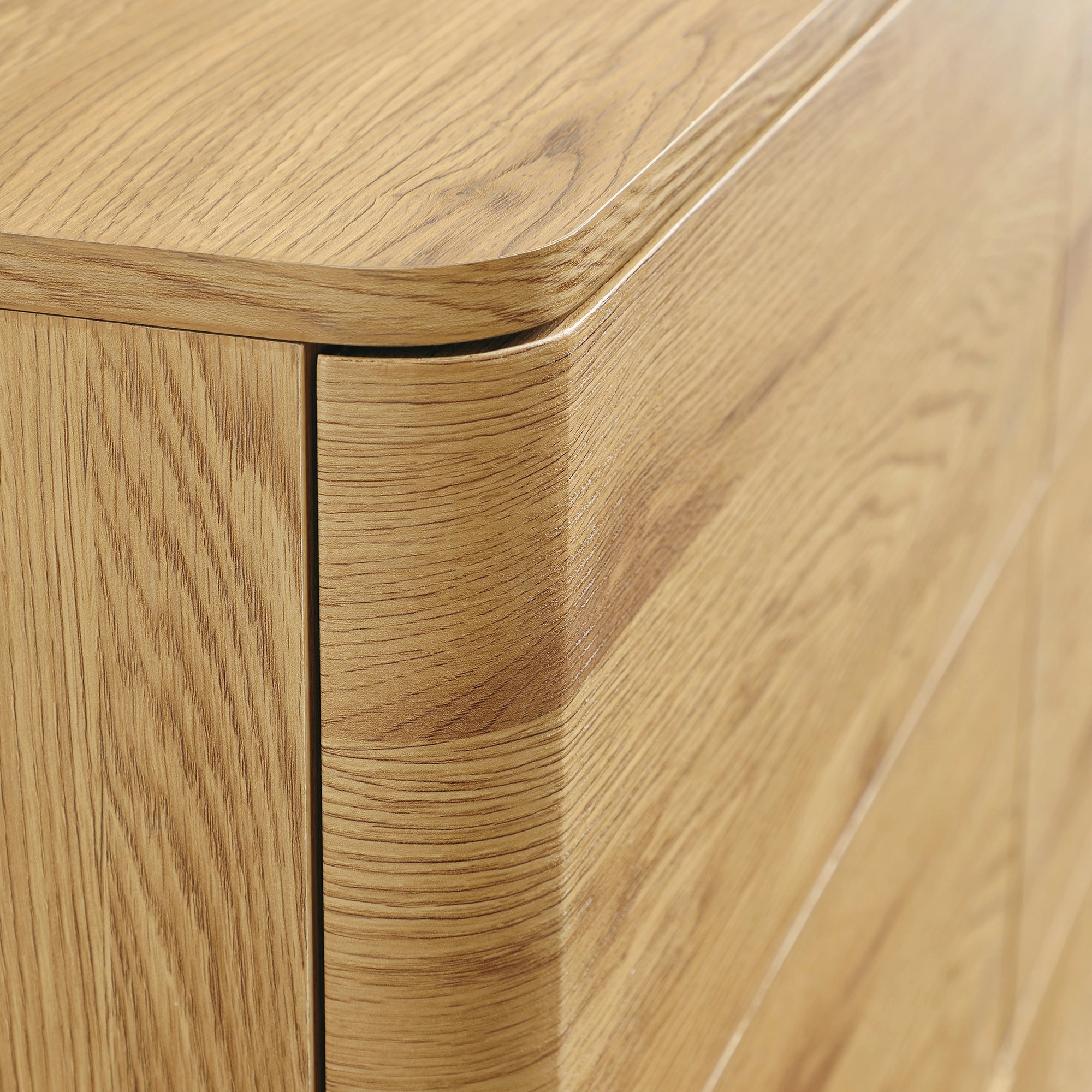 Agnes Curved Edge Chest of 6 Drawers, Natural