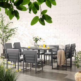 Albany Aluminium 9-Piece Outdoor Cube Dining Set, Grey