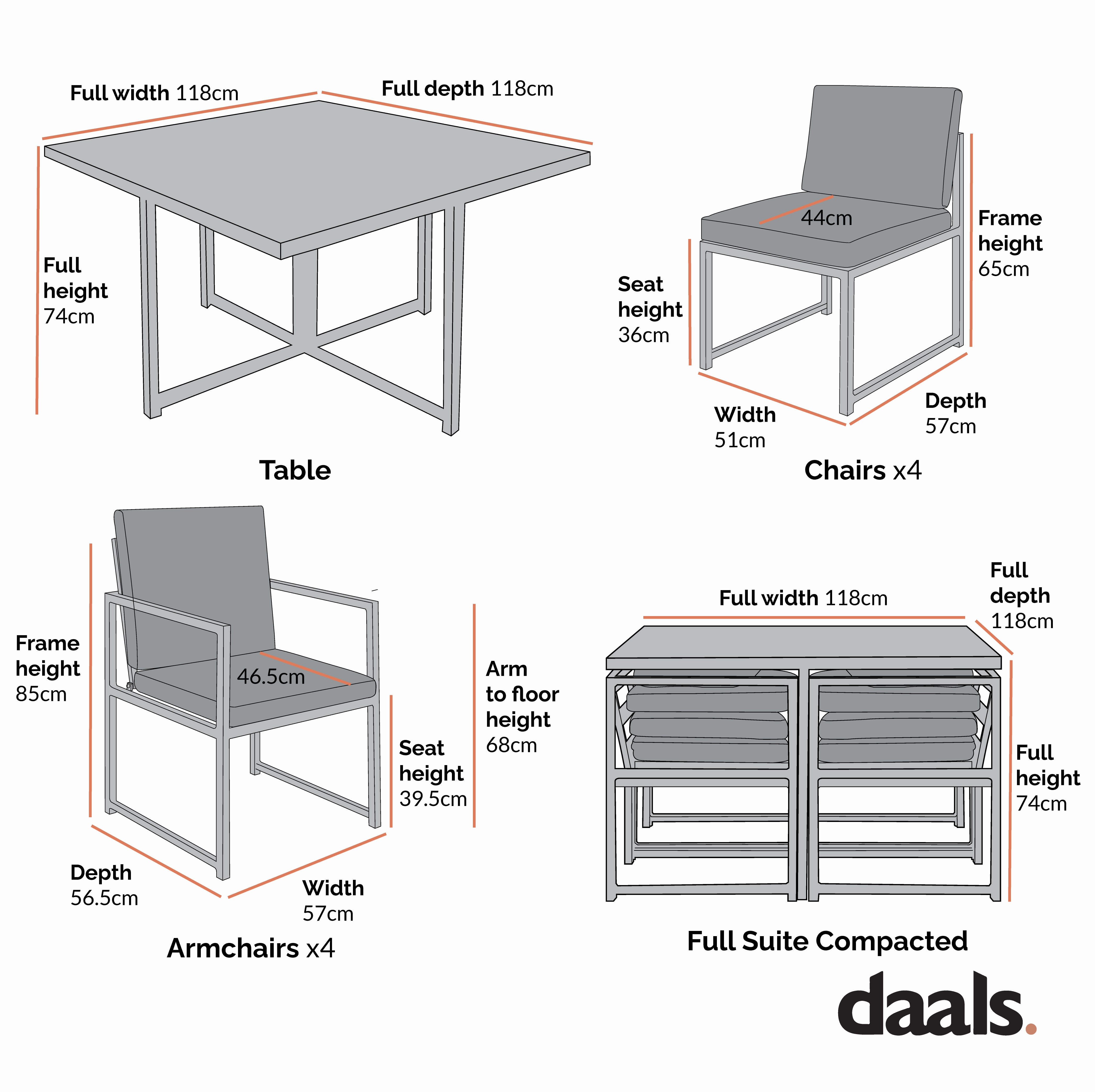 Albany Aluminium 9-Piece Outdoor Cube Dining Set, White