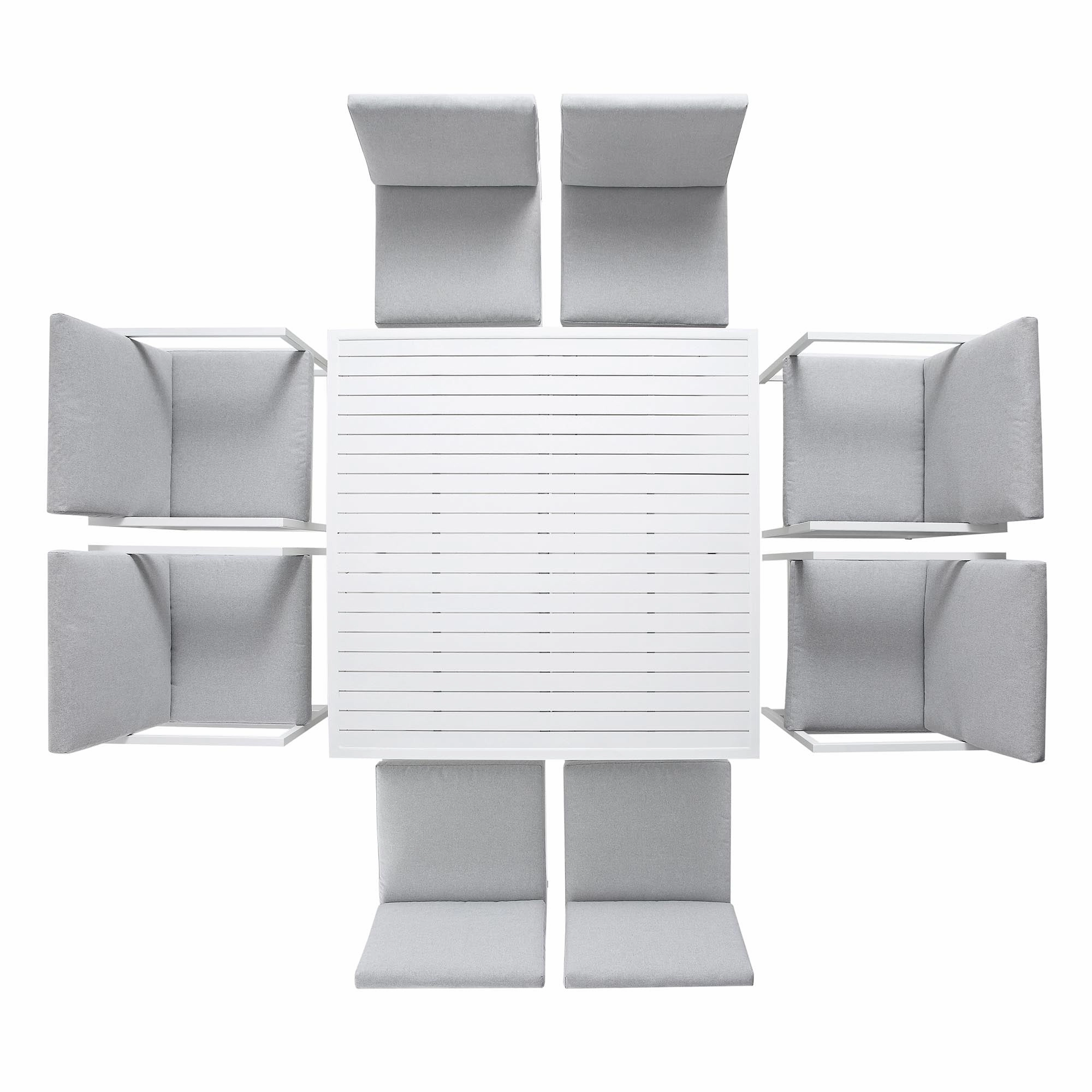Albany Aluminium 9-Piece Outdoor Cube Dining Set, White
