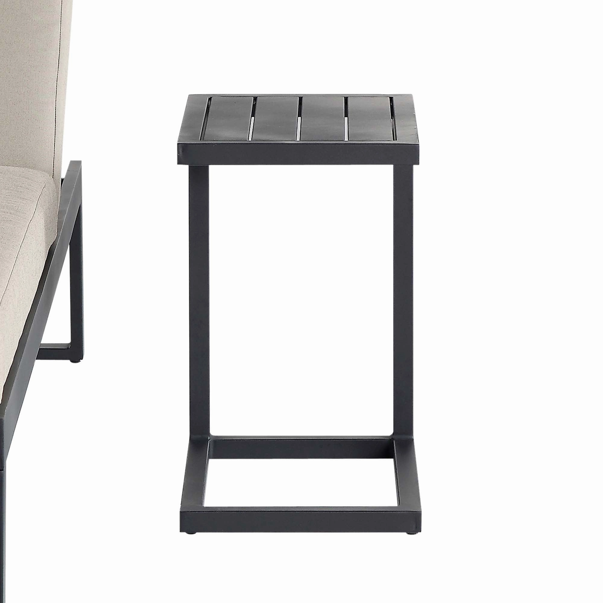 Albany Aluminium Side Table, Black