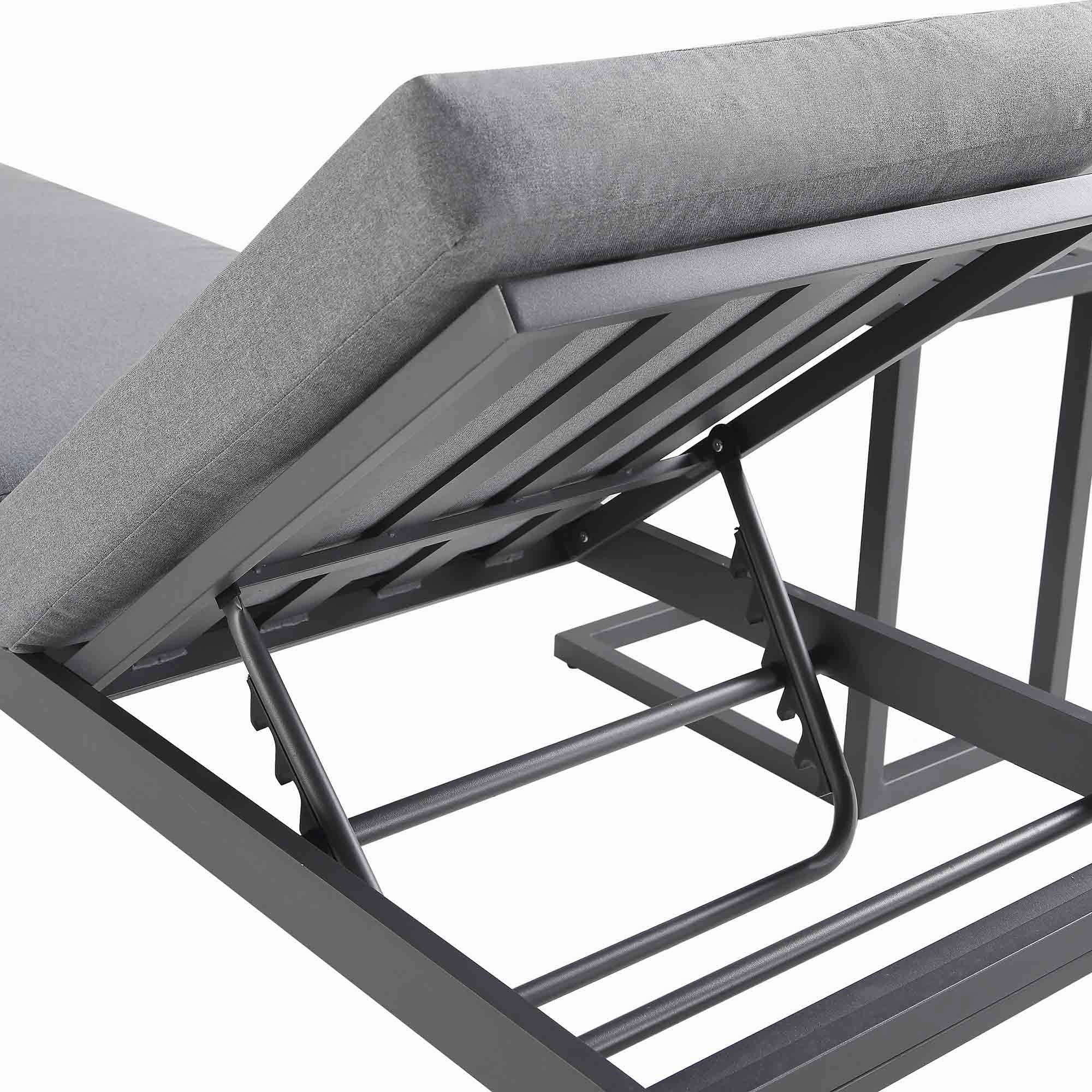 Albany Aluminium Sun Lounger and Side Table Set, Grey