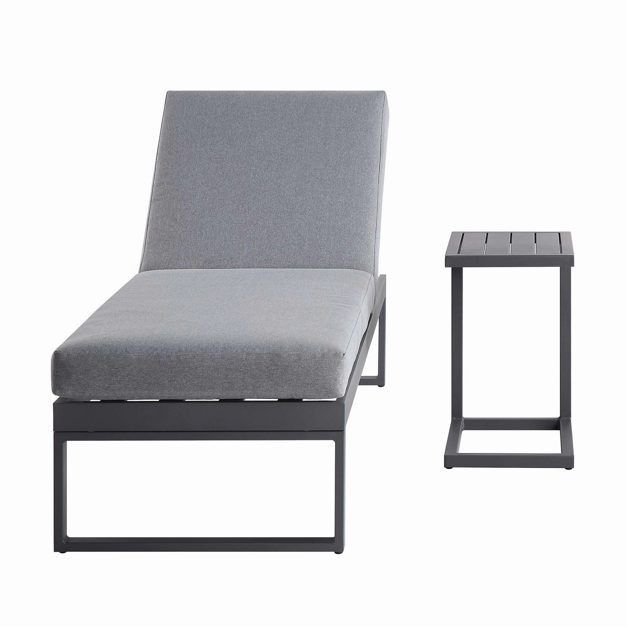 Albany Aluminium Sun Lounger, Grey