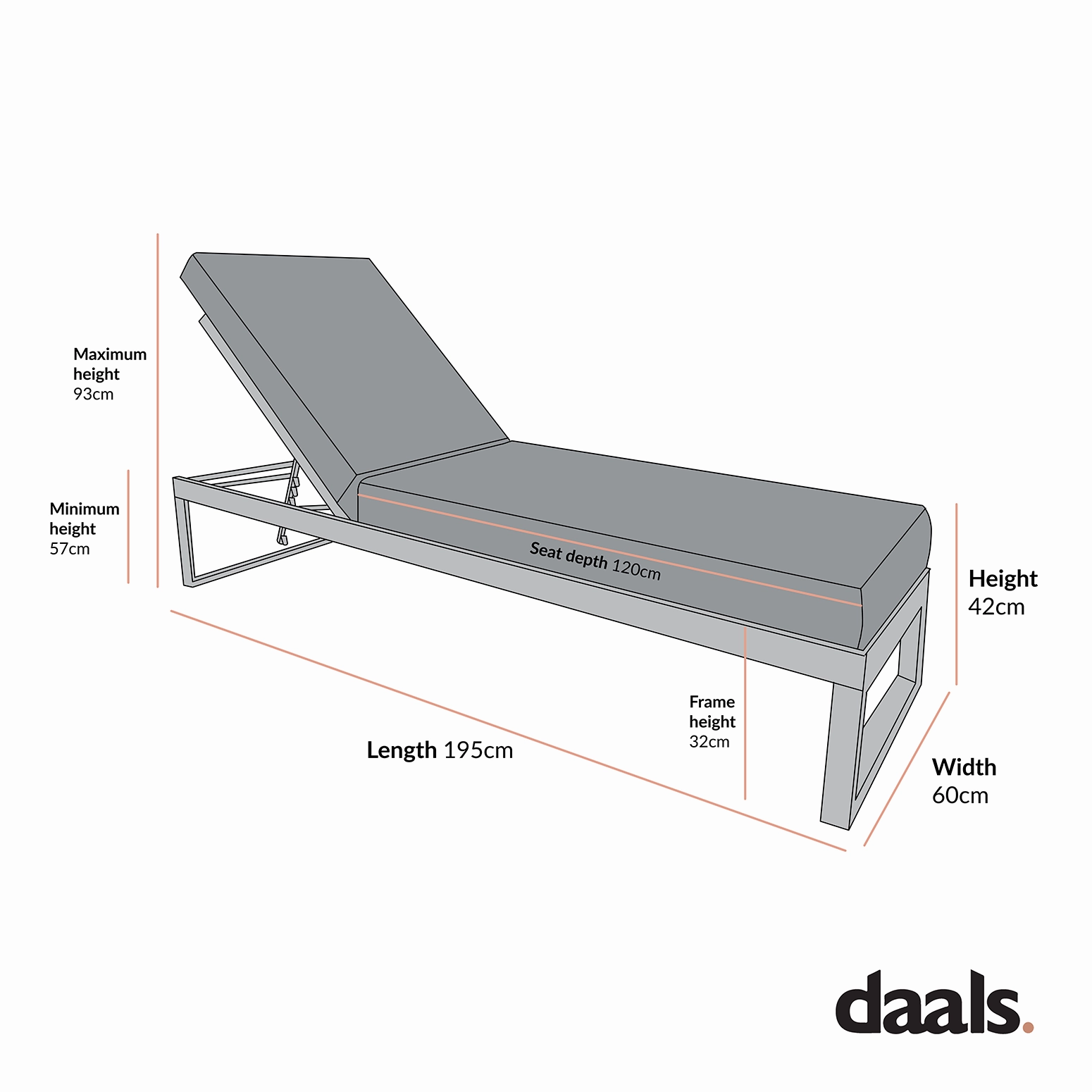 Albany Aluminium Sun Lounger, White