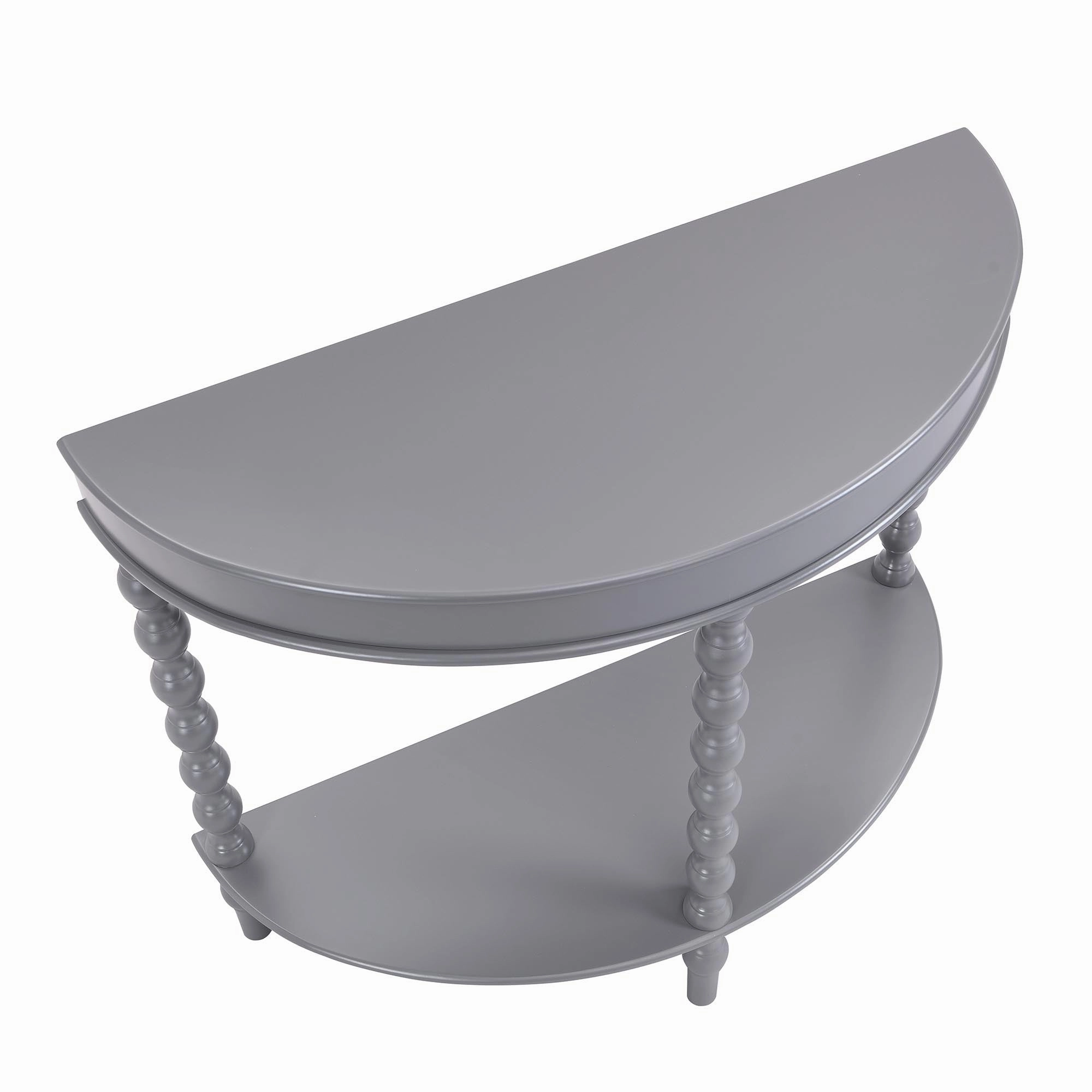 Aldwinke Dark Grey Bobbin Demilune Console Table